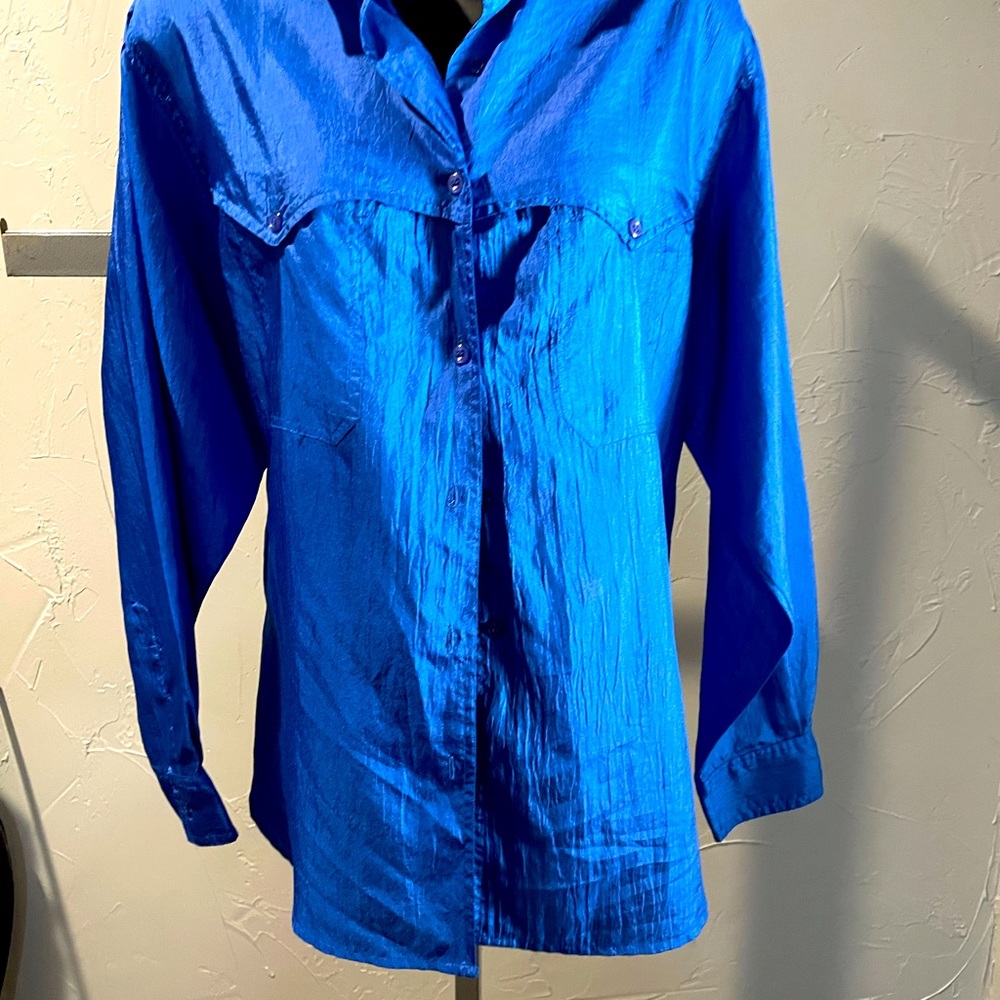 Ashleigh Morgan royal blue blouse.